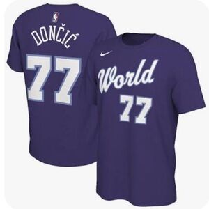 NIKE Luka Doncic Rookie Rising Stars Game WORLD Purple T-Shirt size Large